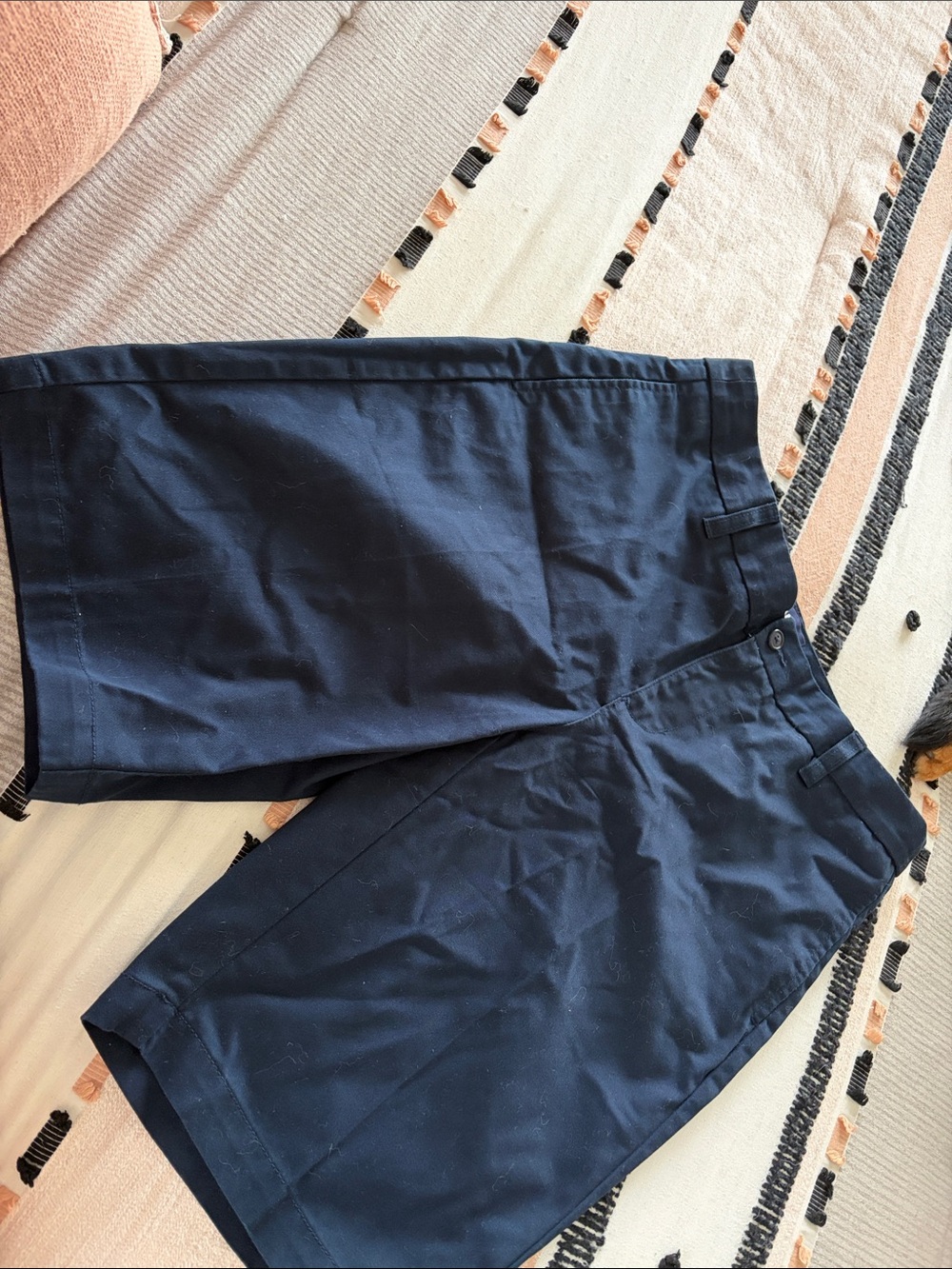 Lands' End Navy Shorts with Pink Trim
